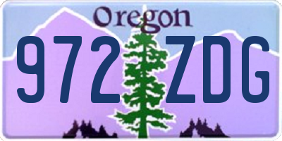 OR license plate 972ZDG