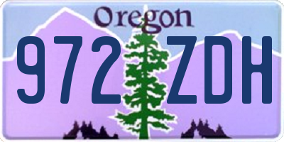 OR license plate 972ZDH