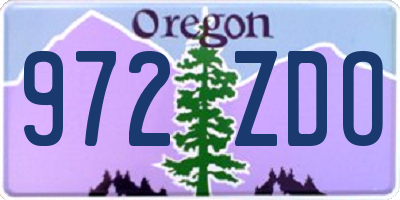 OR license plate 972ZDO