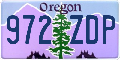 OR license plate 972ZDP