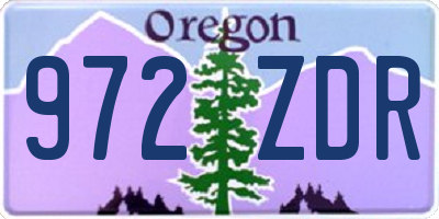 OR license plate 972ZDR