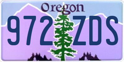 OR license plate 972ZDS