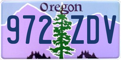OR license plate 972ZDV