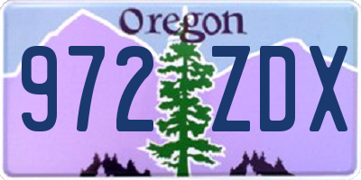 OR license plate 972ZDX