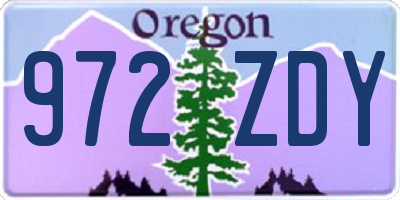 OR license plate 972ZDY