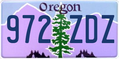 OR license plate 972ZDZ