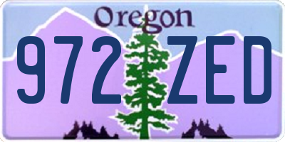 OR license plate 972ZED