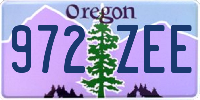 OR license plate 972ZEE