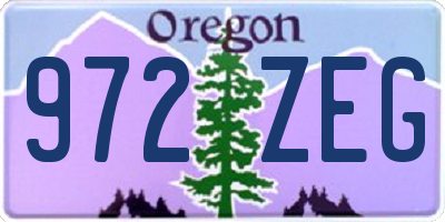 OR license plate 972ZEG