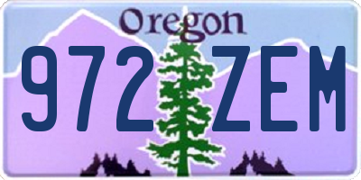 OR license plate 972ZEM