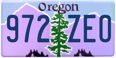 OR license plate 972ZEO