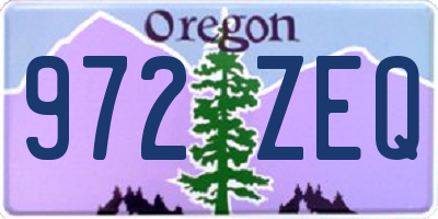 OR license plate 972ZEQ