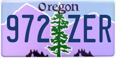 OR license plate 972ZER