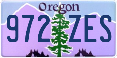 OR license plate 972ZES