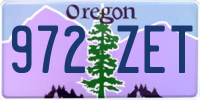 OR license plate 972ZET