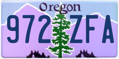 OR license plate 972ZFA