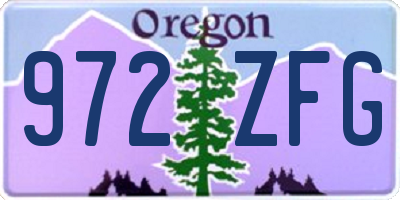 OR license plate 972ZFG