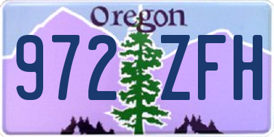 OR license plate 972ZFH