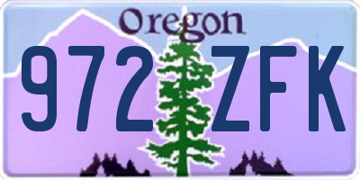 OR license plate 972ZFK
