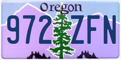 OR license plate 972ZFN