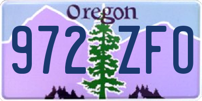 OR license plate 972ZFO