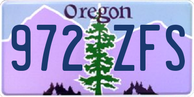 OR license plate 972ZFS