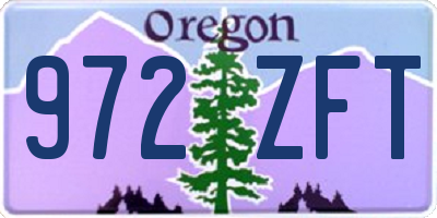 OR license plate 972ZFT