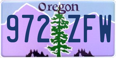 OR license plate 972ZFW