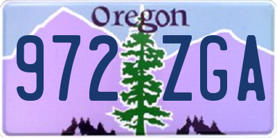 OR license plate 972ZGA