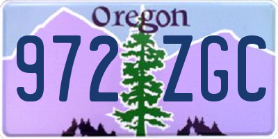 OR license plate 972ZGC