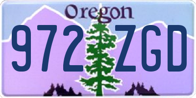 OR license plate 972ZGD