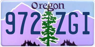 OR license plate 972ZGI