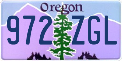 OR license plate 972ZGL