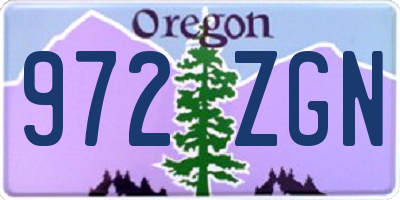OR license plate 972ZGN