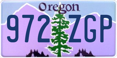 OR license plate 972ZGP
