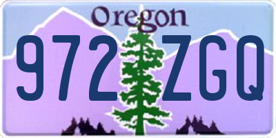 OR license plate 972ZGQ