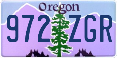 OR license plate 972ZGR