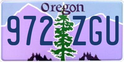 OR license plate 972ZGU