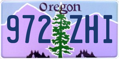 OR license plate 972ZHI