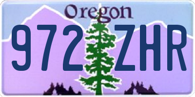 OR license plate 972ZHR
