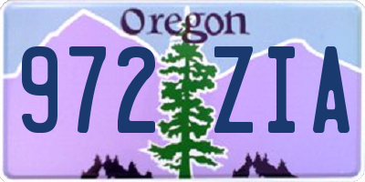 OR license plate 972ZIA