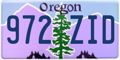 OR license plate 972ZID