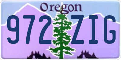 OR license plate 972ZIG