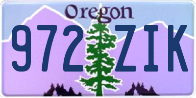 OR license plate 972ZIK