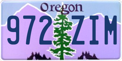 OR license plate 972ZIM
