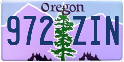 OR license plate 972ZIN