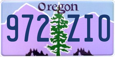 OR license plate 972ZIO