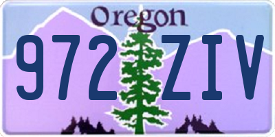 OR license plate 972ZIV