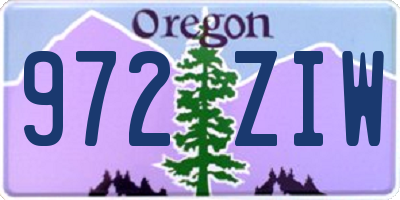 OR license plate 972ZIW