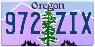 OR license plate 972ZIX